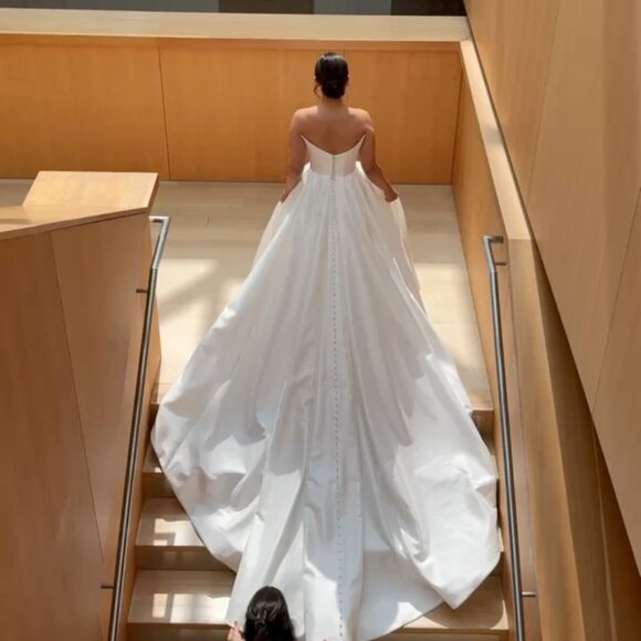 Blanche Bridal Alix Wedding Modern Ballroom Gown with Mesh Cutouts - Picture 3 of 14